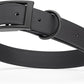Dogline Biothane Waterproof Dog Collar Strong Coated Nylon Webbing with Black Hardware Odor- Proof for Easy Care Easy to Clean High Performance Fits Small Medium or Large Dogs, Black