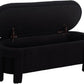 Kmax 50" Storage Ottoman Bench Modern Faux Fur Boucle Entryway Bench Comfy Upholstered End of Bed Bench for Hallway Entrance Bedroom Corner, Black