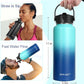 Water Bottle Insulated 32oz 40oz 64oz 128oz Straw Lid Spout Lid & 3 Lids, Leak Proof, Vacuum Insulated,Stainless Steel Water Bottle Wide Mouth for Sports, Gym or Office