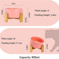 SPUNKYJUNKY 15° Slanted Ceramic Dog and Cat Bowl with Wooden Stand, Tilted Bulldog Food and Water Bowl No Slip Non-Spill for Cats Medium Dogs Big Face Pets 28.7 OZ (3.6 Cups,Pink)