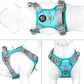 PHOEPET No Pull Dog Harness, Unique Colors Reflective Adjustable Dog Vest, with Soft Training Handle Metal Clips for Small Medium Large Dogs (Mint Green Base & Grey Straps,XL)
