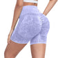 CHRLEISURE Women's 4 Packs Workout Gym Shorts, High Waisted Butt Lifting Scrunch Butt Seamless Booty Shorts