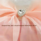 Pink Dog Dress for Small Dog Girl Spring Puppy Clothes with Bow Puff Sleeves Cat Outfit Doggy Princess with Leash Ring Doggies Harness Dress Summer Pet Apparel (Pink White, X-Small)
