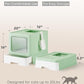 Enclosed Cat Litter Box, Large Litter Box for Big Cats, Covered Kitty Litter Boxes with Lid, Top Entry Cat Box Enclosure with Scoop, Odor Control, Easy to Clean(Green)