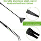 Quarium Aquascape Tools Kits, 4 in 1 Anti-Rust Aquatic Plant Aquascaping Tool Stainless Steel Black Tweezers Scissors Spatula for Aquarium Tank Clean Fish Tank Aquascape Tools Sets (black)