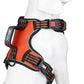 PoyPet No Pull Dog Harness, No Choke Front Clip Reflective Dog Vest with Soft Padded Vertical Handle, 3 Leash Attachments for Small Medium Large Dogs (Orange,L)