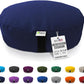 Bean Products Zafu Meditation Pillows for Sitting on Floor, Yoga Cushion, Cotton/Buckwheat Fill Yoga Pillow, Zafu Meditation Cushion, Zen Kneeling Prayer Pad- Made in USA - 14"x18" Oval - Navy