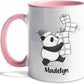 Customized Name Panda Bear Accent Coffee Cup, Personalized Panda Bear Ceramic Teacup Gift For Animal Lover Kids Child on Birthday Christmas, Cute Bears Travel Coffee Mug 11 Oz 15 Oz, Animal White Mug