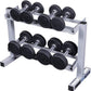 Body-Solid (PDR282X) 2-Tier Dumbbell Rack - Heavy-Duty 30inch Wide Weight Stand, Home Gym Storage Solution Holds 1 pair each of 5-30 lb. Dumbbells