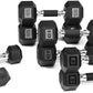 WF Athletic Supply Rubber Encased Hex Dumbbells with Rubber Grip Contoured Handle for Muscle Toning, Strength Building & Full Body Workout