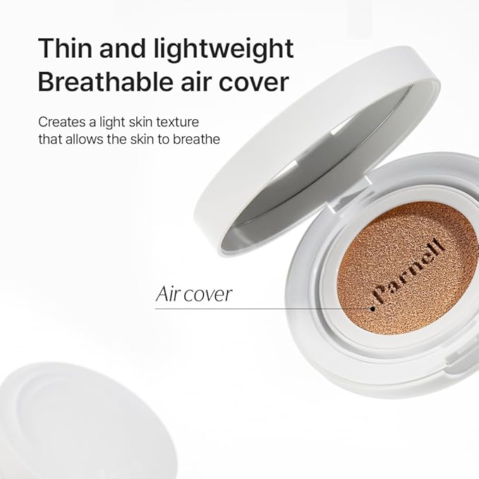 Parnell Cicamanu Serum Cushion - Moisturizing Foundation for Soothing, Coverage, Glass Skin and Lightweight for Sensitive and Dry Skin Pearl Skin (0.52 Fl Oz) (43N)