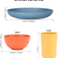 HOTEC 20-Pack Unbreakable Kitchen Plastic Wheat Straw Dinnerware Set – BPA-Free Plates, Bowls & Cups | Lightweight, Microwave & Dishwasher Safe | Multicolor Reusable Tableware for Home & Outdoor Use