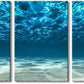Wieco Art 3 Piece Blue Ocean Bottom Canvas Wall Art for Living Room Beach for Bedroom Wall Decor Seaview Pictures Painting On Canvas Modern Canvas Prints Artwork for Home Decorations
