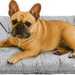 FUNNY FUZZY 2 in 1 Dog Bed Crate Pad Mat, Washable Reversible Floor Sleeping Mats,Fluffy Kennel Pad for Medium Sized Dog,Indoor Cats,Sleeping Mattress, 29.9" × 18.9", Light Grey