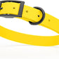 Dogline Biothane Waterproof Dog Collar Strong Coated Nylon Webbing with Black Hardware Odor- Proof for Easy Care Easy to Clean High Performance Fits Small Medium or Large Dogs, Lemon Yellow