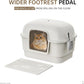 Cat Litter Box with Litter Mat and Scoop,High Wall Enclosed Cat Litter Boxes for Anti-Leakage, Covered Kitty Litter Box with Handle and Buckles for Portability and Privacy, Odor Control (White)