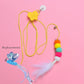 GUCHO Cat Toys for Indoor Toys,Rainbow Cat Wand Toys,Feather Flips Plush Ball Cat Toys,Interactive Real Feather Cat Toy for Teaser Play and Chase Exercise with Kitten 4 Pack