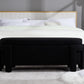 Kmax 50" Storage Ottoman Bench Modern Faux Fur Boucle Entryway Bench Comfy Upholstered End of Bed Bench for Hallway Entrance Bedroom Corner, Black