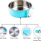 HERCOCCI Dog Crate Bowl, Removable Stainless Steel Pet Kennel Cage Hanging Food Bowls and Water Feeder Coop Cup Prevent Overflow for Puppy, Medium Dog, Cat, Rabbit, Ferret