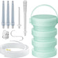 Silicone Collapsible Enema Bucket Kit, 1.2 Quart Enema Buckt, 5.3ft Enama Hose, 5 Enima Tips, Coffee enemas for Colon Cleanse Men and Women