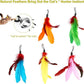 11PCS Cat Feather Toys Refills, 10PCS Feathers and 1PC String, Interactive Cat Wand Toy Replacement for Bored Indoor Adult Cats & Kittens