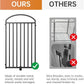 2 Panles Full Matel Freestanding Dog Gates with Door, 48"Extra Wide 36"Tall Free Standing Dog Pet Gate for Indoor & Outdoor. Foldable Pet Fences for Doorways, House, Stairs, Porch, Deck, Yard