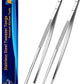 JETKONG 2 Pcs 14-Inch Food Tweezers Stainless Steel Tweezer Tongs Extra-Long Cooking Tweezers (Silver)