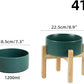 Ceramic Elevated Dog Bowl Set, Food and Water Bowl for Medium Dogs, Weighted Dishes, Green (7.3'', 41OZ)
