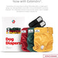 Pet Parents® Washable Dog Diapers (3pack) + Extendrs® of Durable Doggie Diapers, Premium Dog Diapers Female (X-Small, Samba)