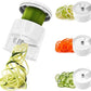 3 in 1 Vegetable Spiralizer Slicer, Adjustable Zucchini Carrot Noodle Maker, Cucumber Spiral Cutter, Easy to Use Kitchen Tool（White）