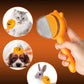 Self-Cleaning Dog & Cat Slicker Brush, Skin Friendly Deshedding Grooming Tool for Long or Short Haired Dogs Cats Rabbits, Dog Shedding Brush with Release Button - Pumpkin