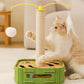 Interactive Cat Puzzle Toy - Scratching Post with Spinning Balls & Feathers for Indoor Cats, Satisfies Hunting Instinct, Self-Play Mental Stimulation Game with Rolling Track