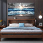 hyidecorart Blue Sea Waves Wall Pictures Framed Wall Art For Living Room Canvas Wall Decor For Office Sunshine Beach Painting Bedroom Home Decorations Prints Posters Mural Artwork Ready To Hang
