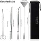 4 in 1 Aquascaping Tools Aquarium Plant Tools Anti-Rust Fish Tank Tools Stainless Steel Tweezers Scissors Spatula for Fish Starter Kits, Aquariums Tank and Terrarium