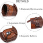 TOPARCHERY Traditional Shoulder Back Quiver Bow Leather Arrow Holder with Large Pouch Handmade Straps Belt Bag Brown