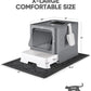 Cat Litter Box with X-Large Litter Mat and Scoop, Large Foldable Litter Box with Lid, Enclosed Kitty Box,Front Top Entry Exit, Odor Control Easy to Clean (Upgrade Dark Grey)