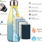 Insulated Water Bottles,12 oz Double Wall Stainless Steel Vacumm Metal Flask for Sports Travel,Sandy Beach