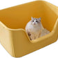 Vealind Jumbo Litter Box, XL Litter Boxes for Big Cats, Extra Large Space, High Sided Litter Pan, Leak-Proof & Anti-Splashing, Easy Clean & Durable (25” * 17” * 13” Yellow)