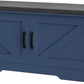 2-Tier Storage Bench, Shoe Bench with Padded Seat Cushion, Entryway Bench with 2 Barn Doors, Adjustable Shelf, 13.8" D x 39.4" W x 17.7" H, for Entryway, Living Room, Bedroom, Blue