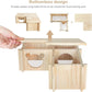 Wooden Hamster Platform and Dwarf Hamster House,Cute Syrian Hamster Tiny House Hideout,Large Balcony Lookout Holes,for Dwarf Gerbils and Mouse Mice Rat Other Small Animals(F)