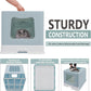 XL Foldable Cat Litter Box with Lid - Jumbo Enclosed Potty - Top Entry Anti-Splashing Toilet - Includes Scoop & 2-in-1 Cleaning Brush (Blue