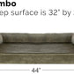 Furhaven Cooling Gel Dog Bed for Large Dogs w/ Removable Bolsters & Washable Cover, For Dogs Up to 95 lbs - Faux Fur & Velvet Sofa - Dark Sage, Jumbo/XL
