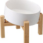 White Elevated/Raised 15°Tilted Anti Slip Ceramic Dog Bowl for Small/Medium Breeds,Slanted Bulldog Big Face Pet Food Water Feeding Dish with Stand for Cats and Dogs (3.6 Cups/28 OZ)