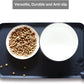 Hoki Found Silicone Pet Food Mats Tray - Non Slip Pet Bowl Mats Placemat - Dog Cat Feeding Mat - Waterproof Dog Food Mats -Pet Water Mats for Floors -Black