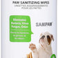 Protex PawZ SaniPaw Odor Eliminating Dog Paw Wipes (60 Wipes) Cleansing Dog Grooming Wipes, Simple & Safe Lickable Ingredients - Paw Cleaner for Dogs, Pet Wipes