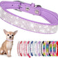 Rhinestone Dog Collar for Small Dogs, Bling Diamond Fancy Crystal Glitter Pretty Jewel Pet Puppy Collars for XXS XS Small Medium Large Breed Girl Dogs Female Cats Kitten, Purple XL