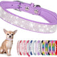 Rhinestone Dog Collar for Small Dogs, Bling Diamond Fancy Crystal Glitter Pretty Jewel Pet Puppy Collars for XXS XS Small Medium Large Breed Girl Dogs Female Cats Kitten, Purple XXSmall