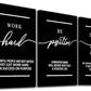 Motivational Wall Art - Inspirational Canvas Poster Prints Black Quotes Paintings Picture Entrepreneur Positive Quotes Office Wall Decor Decoration for Living Room Bedroom Framed