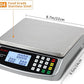Food Scale 88lb/40kg Large Digital Kitchen Scale 0.05oz/1g with Price Computing Commercial Scale 304 Stainless Steel gram Scale for Baking Cooking Meat Restaurant ，USB or AA Battery(Included)