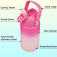 Insulated Water Bottle with Straw Lid,12 oz Stainless Steel Vacuum Metal Bottle with Silicone Handle,Cherry Blossom